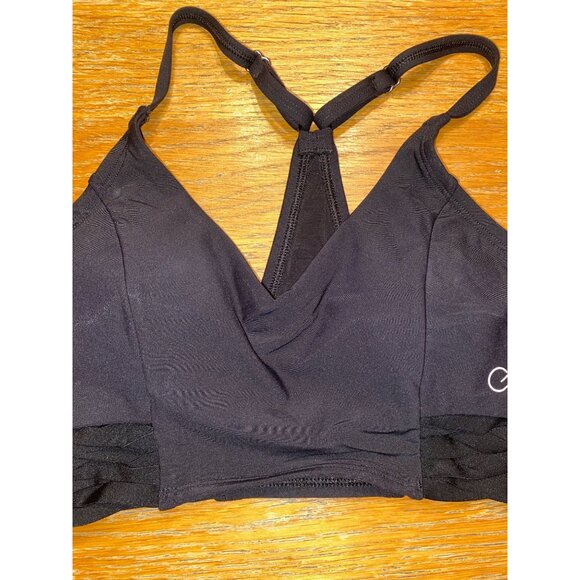 Black Infinity Logo Sports Bra With Adjustable Straps - Picture 2 of 4
